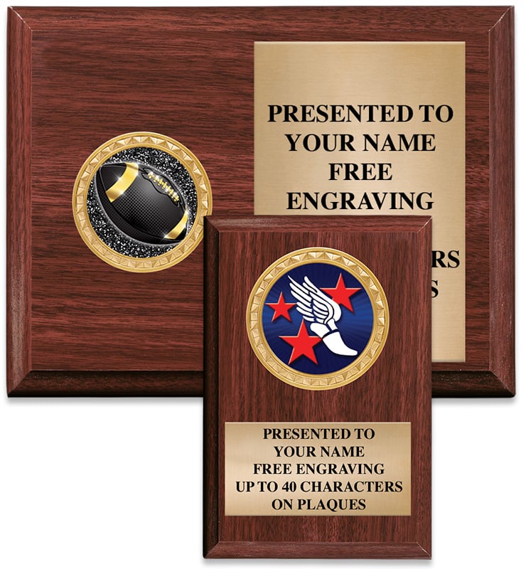 Walnut Finish Insert Plaques