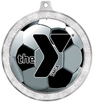 2 1/2" YMCA Silver Glitter Insert Medal