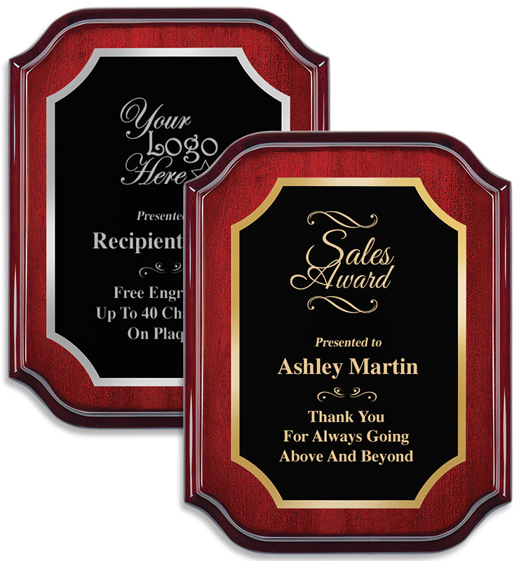 Mahogany Lifetime Plaques With Gold Or Silver Trim