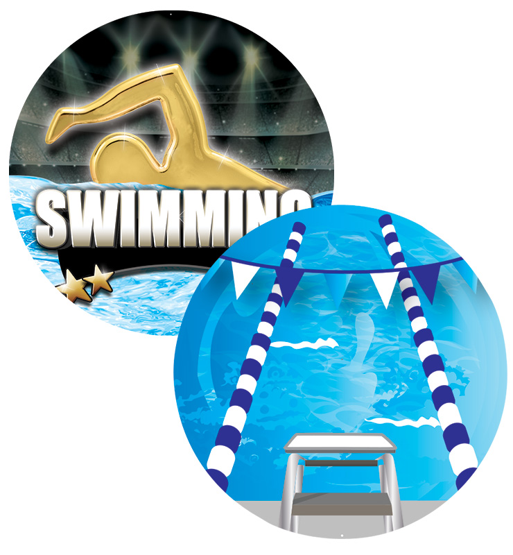 2" Swim Stickers