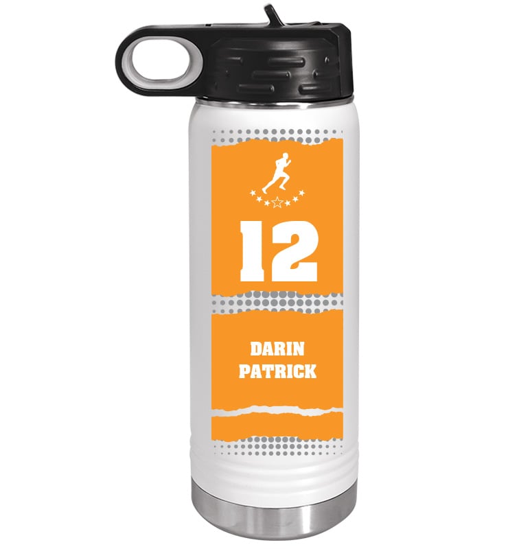 White School Spirit Water Bottle 20oz - Orange White