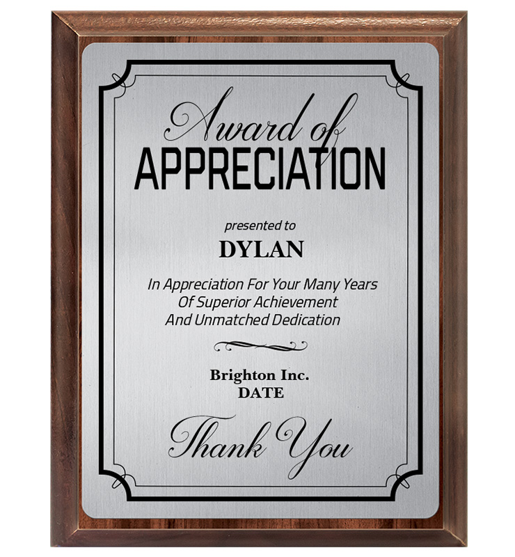Appreciation Metallix Plaque