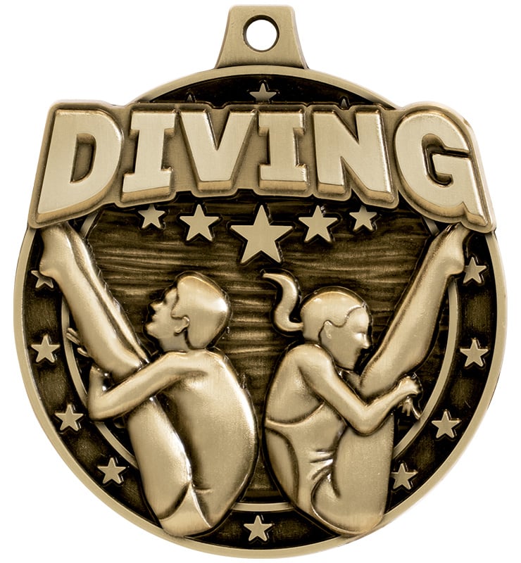 2" Diving Male/Female Medal