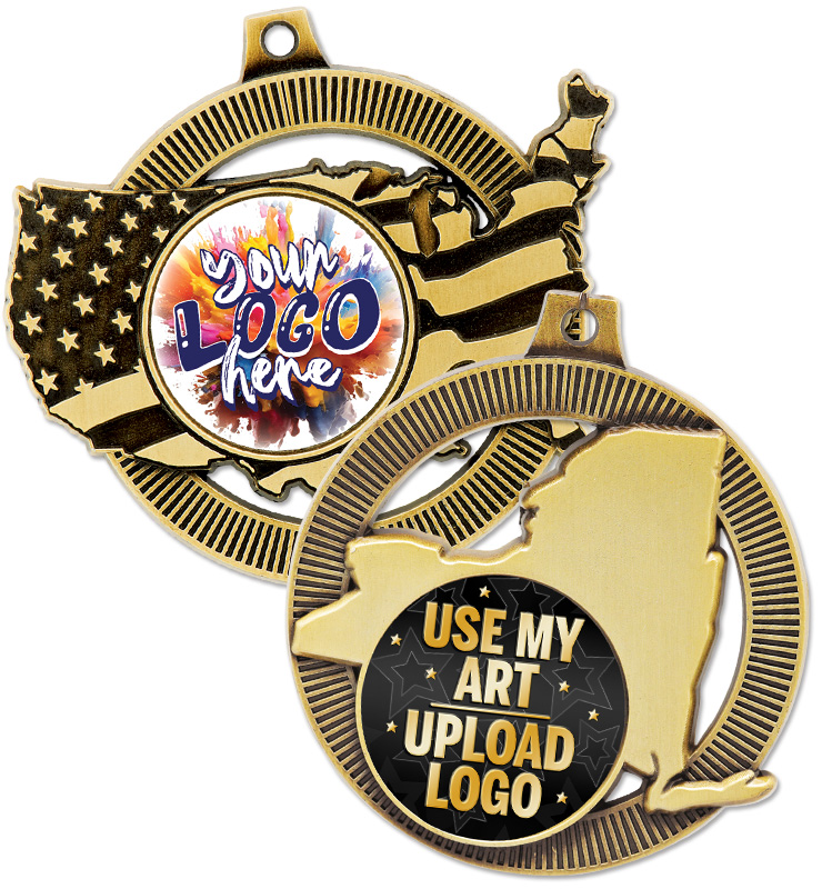 2" State Shaped Insert Medals