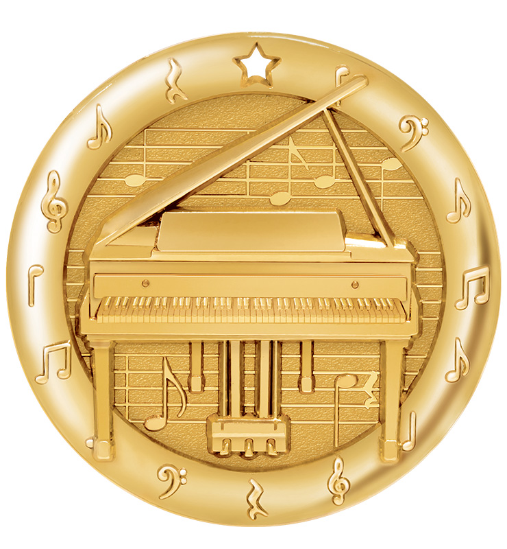 2" Piano Blaze Medal