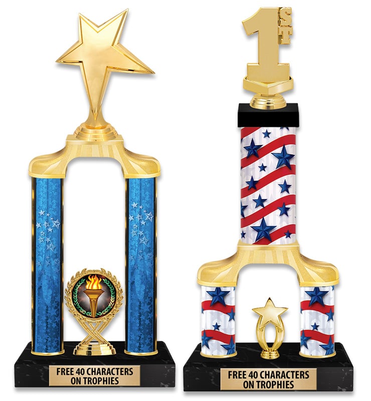 2 Poster Pedestal Trophies