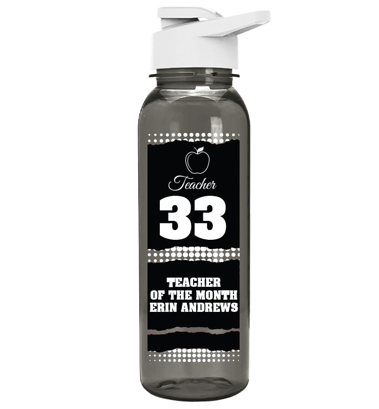 Gray School Spirit Water Bottle 24oz - Black White
