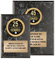Black Marbleized Vertical Insert Plaque