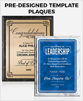 Plaques with Preset Text