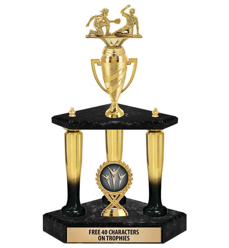 19"-21" Gold And Black Baseball Bat 3 Poster Column Trophy