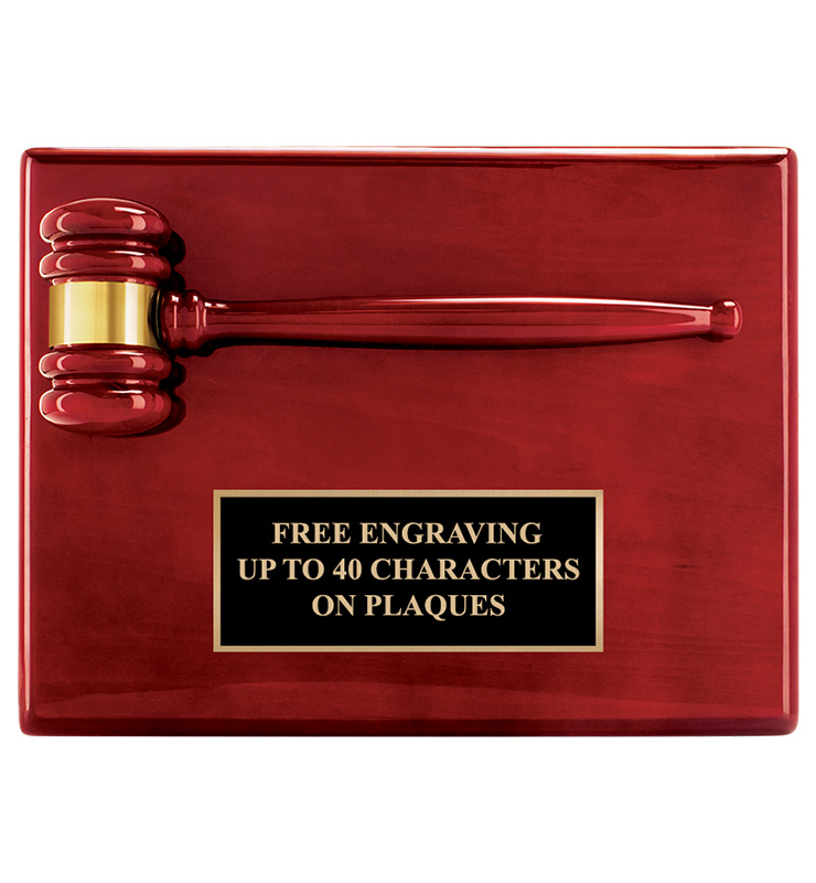 Rosewood Gavel Plaque
