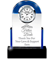 Dome Sapphire & Onyx Crystal Clock