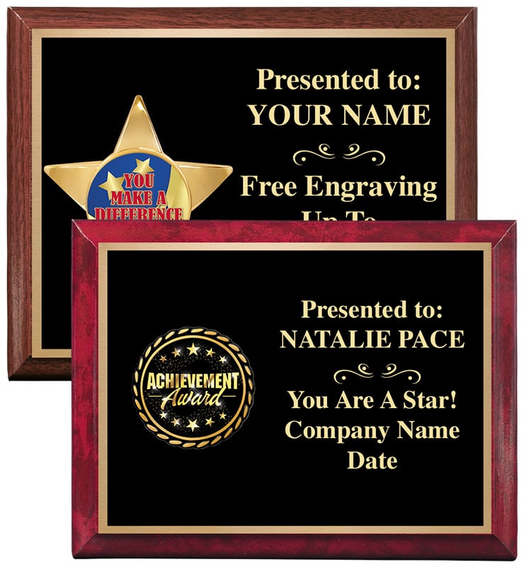 Horizontal Full Plate Insert Plaques