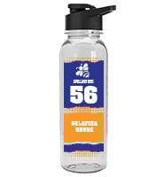 Clear School Spirit Water Bottle 24oz - Blue Orange