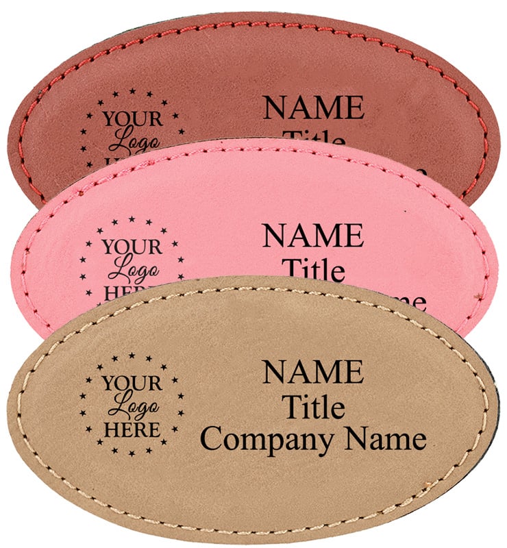 Large Oval Leatherette Badge