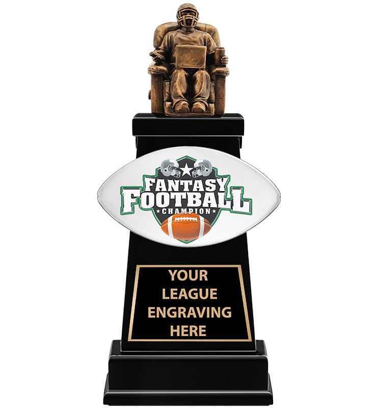 Varsity Fantasy Football Armchair Quarterback Trophy With Football