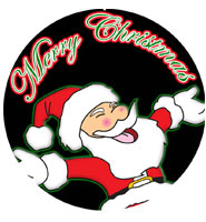 2" Merry Christmas Santa Sticker