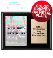 Black Horizontal Metal Photo Plaque