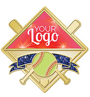 1.25" Softball Glitter Insert Pin