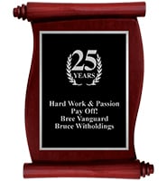 Scroll Rosewood Silver Border Plaque