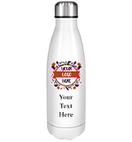White Color Printed Water Bottle 17oz 