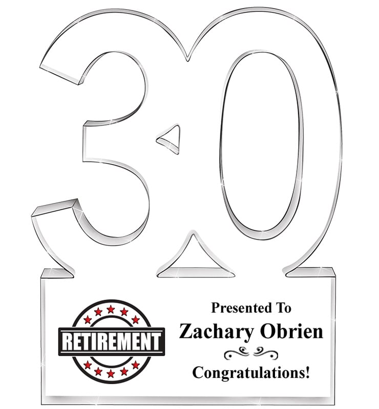 30 Years Of Service Acrylic