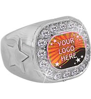 Custom Insert Silver Crystal Ring