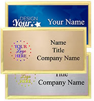Large Rectangle Gold Frame Color Badge