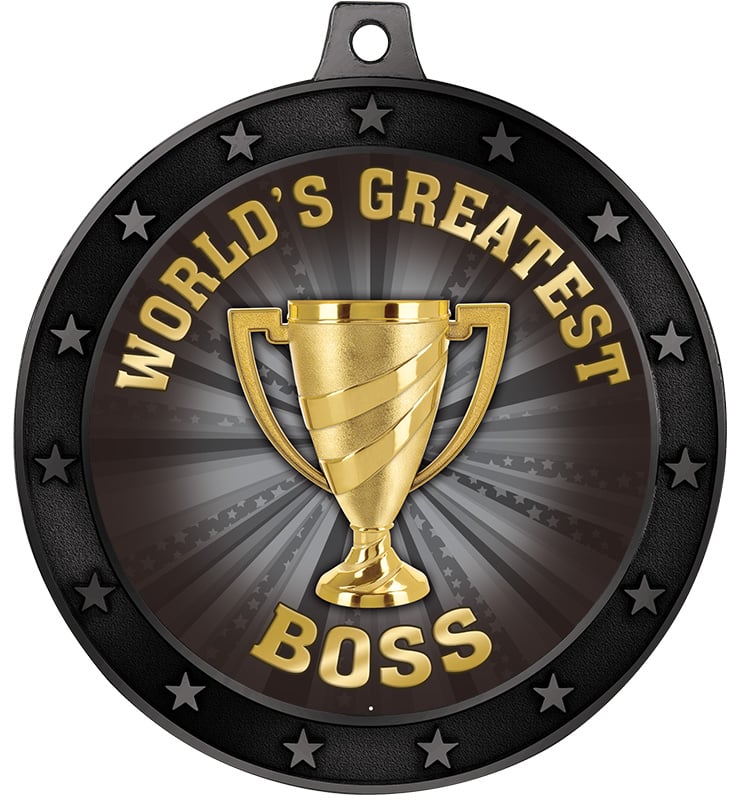 2 1/2" Black Universe Star Medals