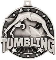 2" Silver Tumbling Medal