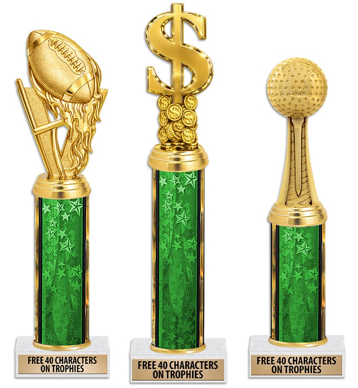 Green Stars Classic Column Trophies