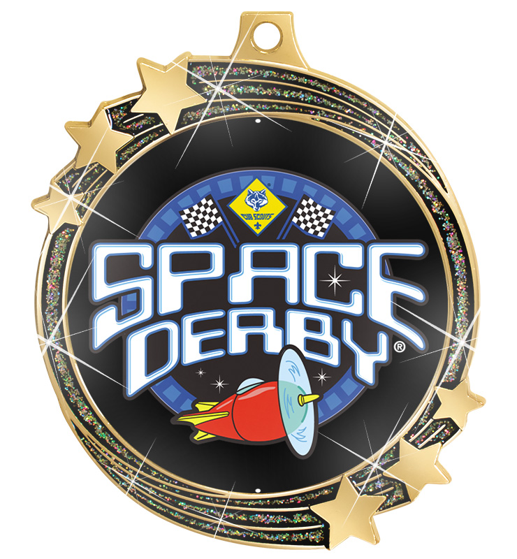 2 1/2" Black Glitter Shooting Star Medal