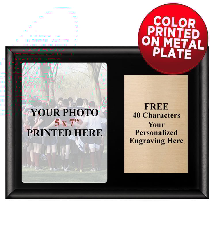 Black Horizontal Metal Photo Plaque