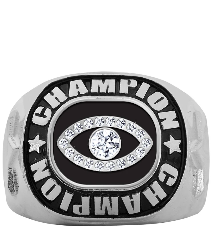 Football Bling Silver Championship Ring