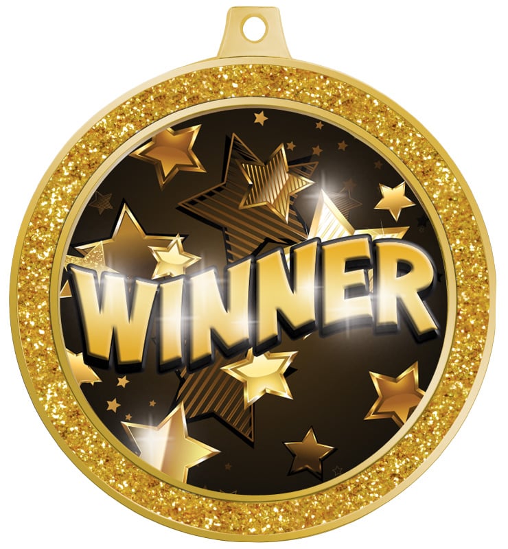 2 1/2" Gold Glitter Insert Medal