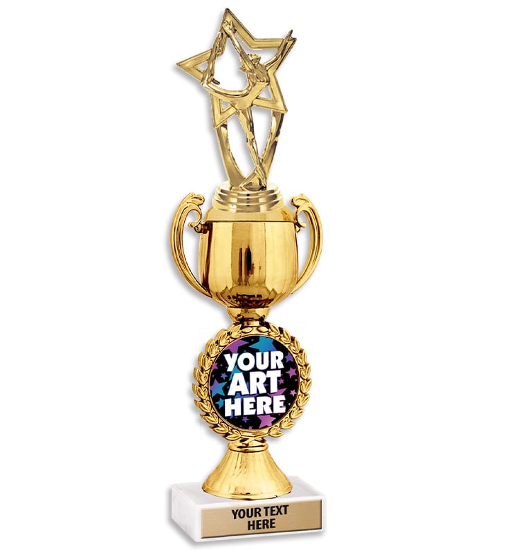 12" Chaplet Cup Riser Custom Insert Trophy