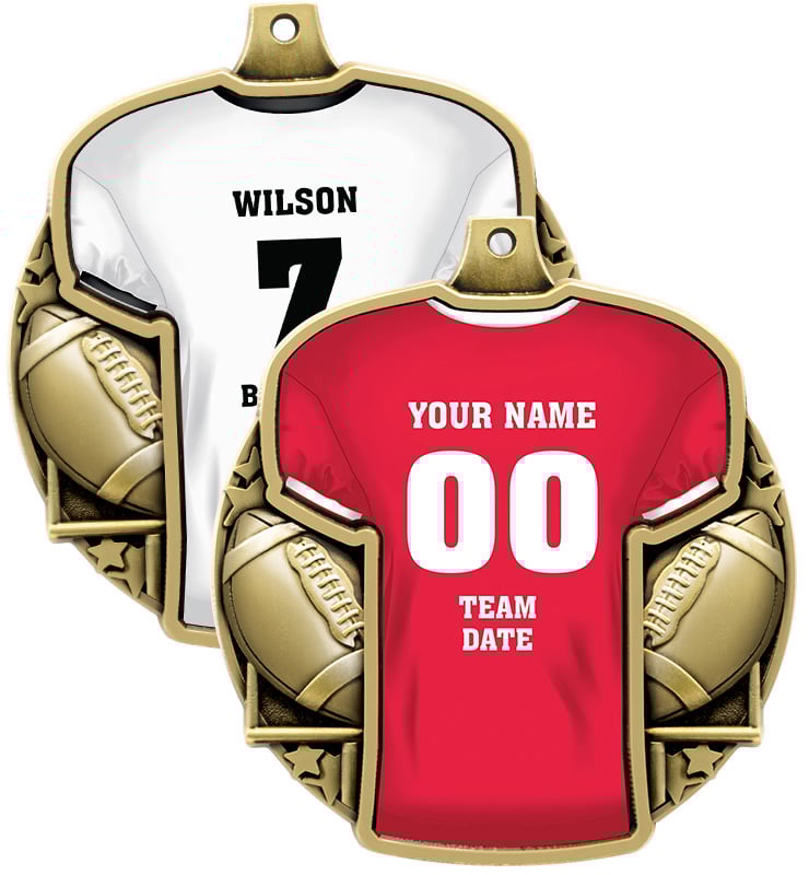 2 1/2" Football Jersey Back Insert Medals