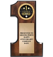 Number One Wood Insert Plaque