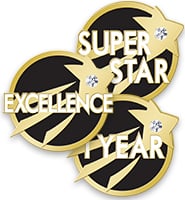 Soaring Star With Gem Achievement Pins