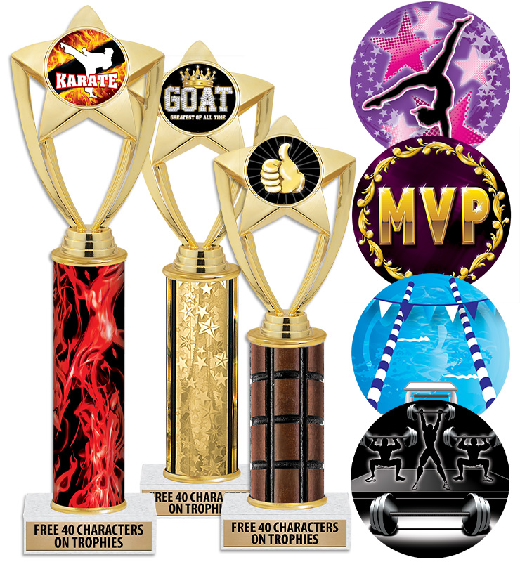 Gold Star Insert Trophies