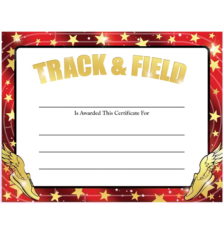 Track And Field Foil Certificate