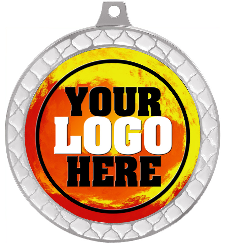 2 1/2" White Trellis Insert Medal