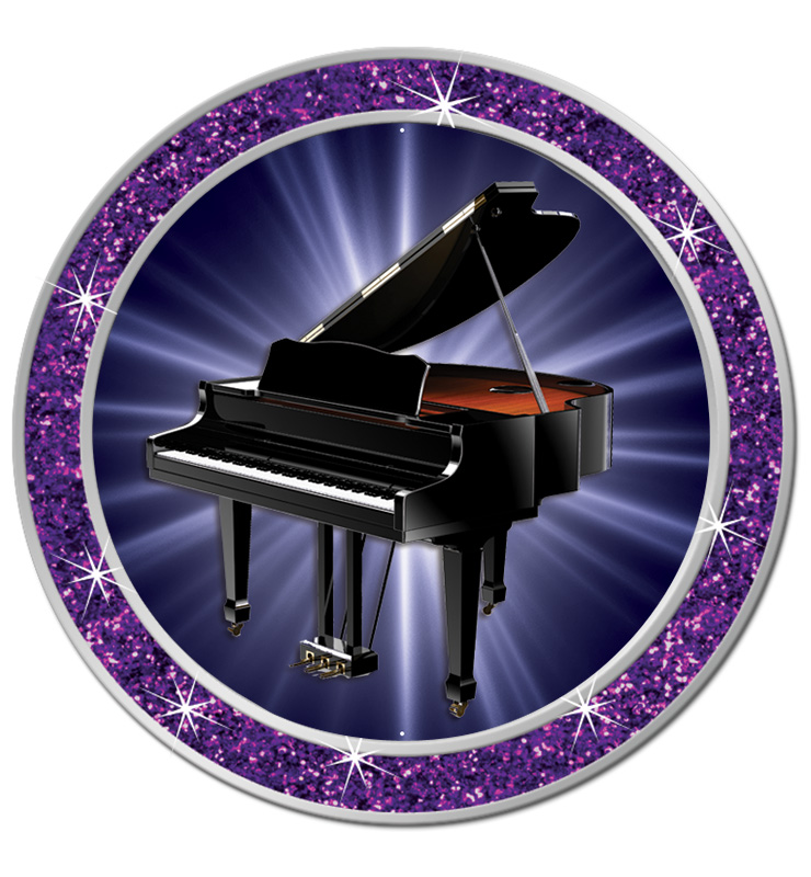 1.3" Purple Glitter Insert Pin