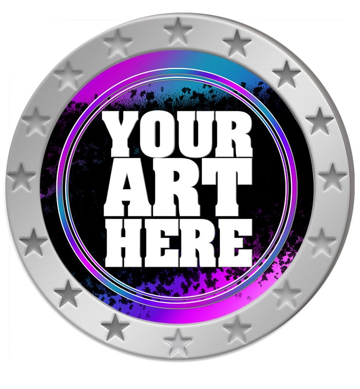 1" Round Silver Insert Pin