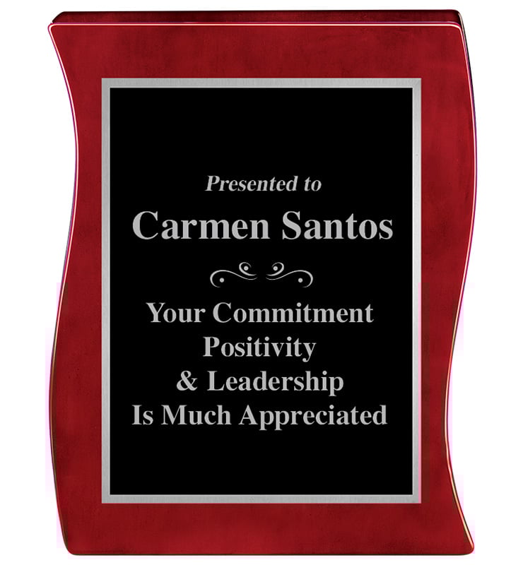 Rosewood Silver Border Movement Plaque