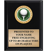 Black Shiny Golf Vertical Insert Plaques