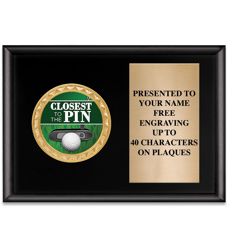 Black Shiny Golf Horizontal Insert Plaque