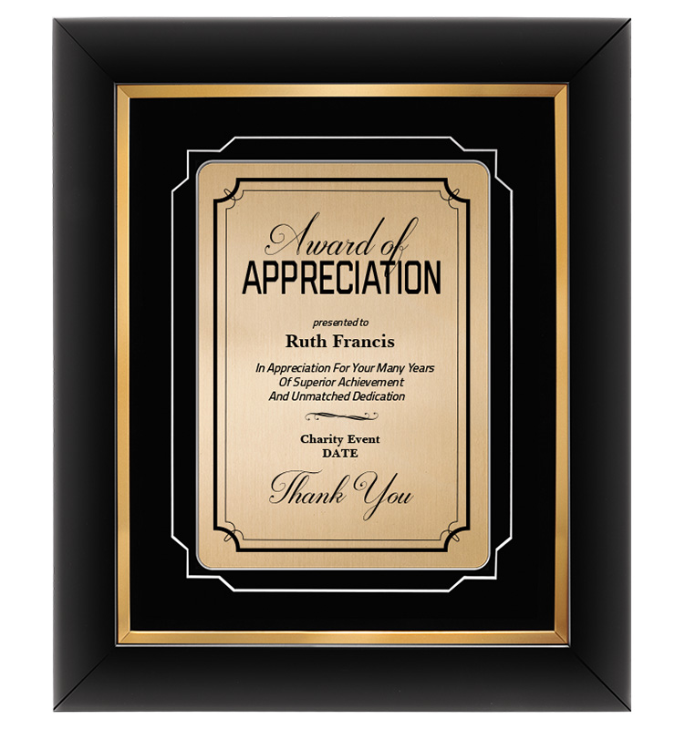 Appreciation Gold Decor Frame Plaque