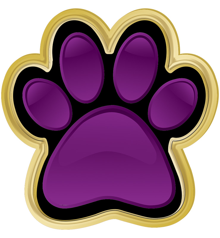 Purple Paw Print Insert Pin
