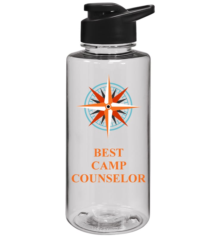 Clear Color Printed Water Bottle 36oz